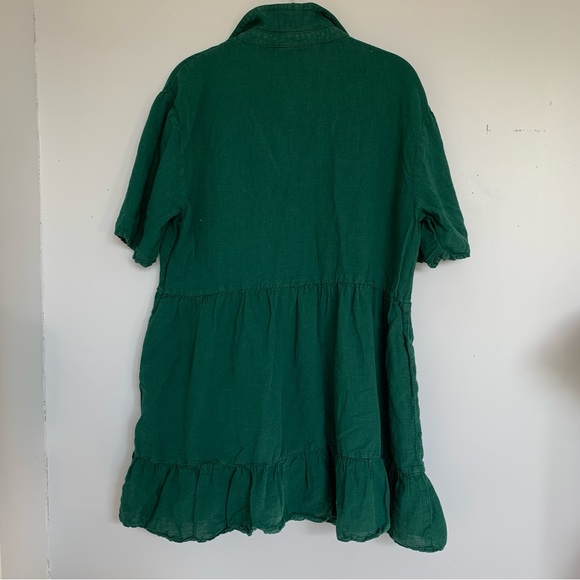 ZARA GREEN LONG SLEEVED FLOWY DRESS - Picture 8 of 8